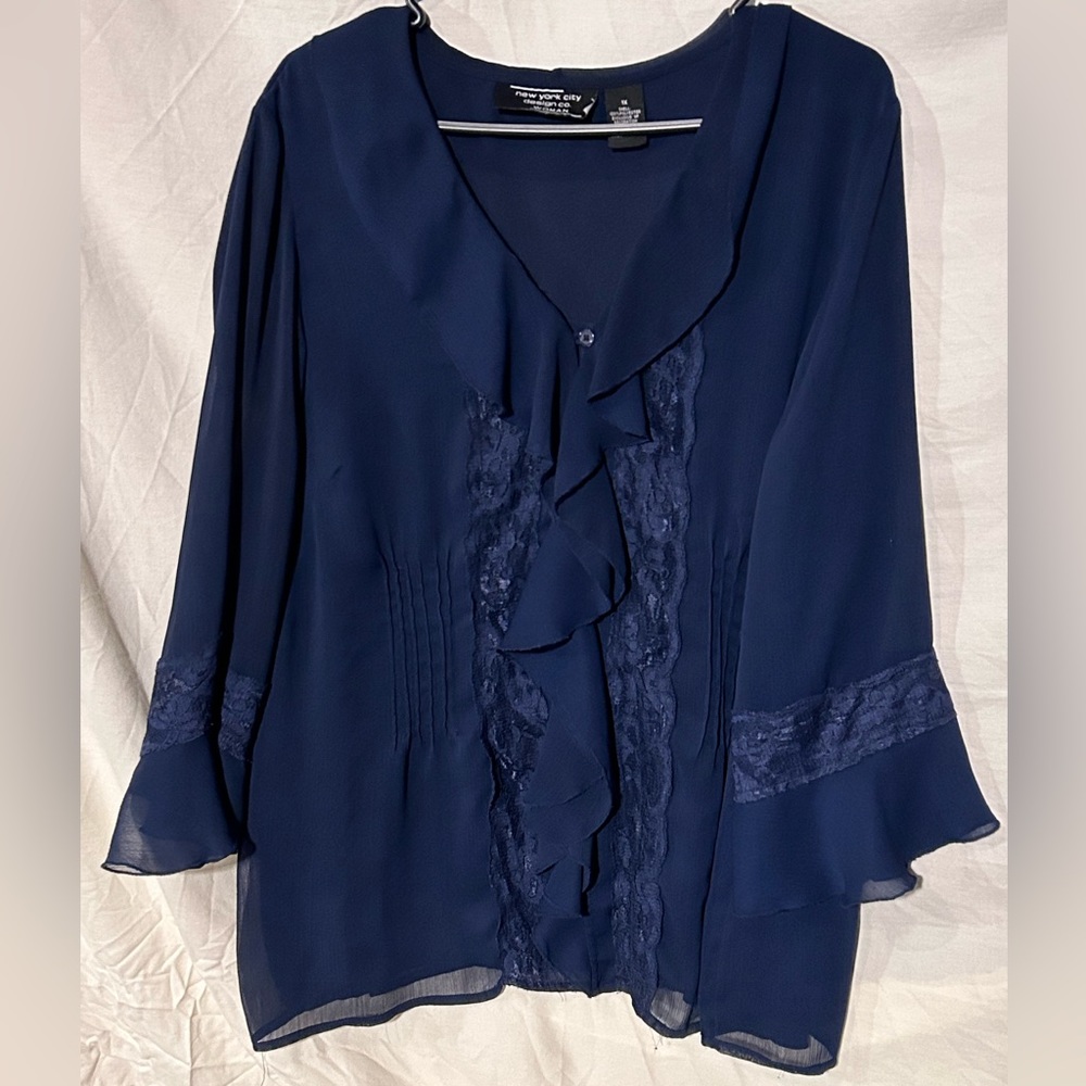 New York City Design Co. blue blouse